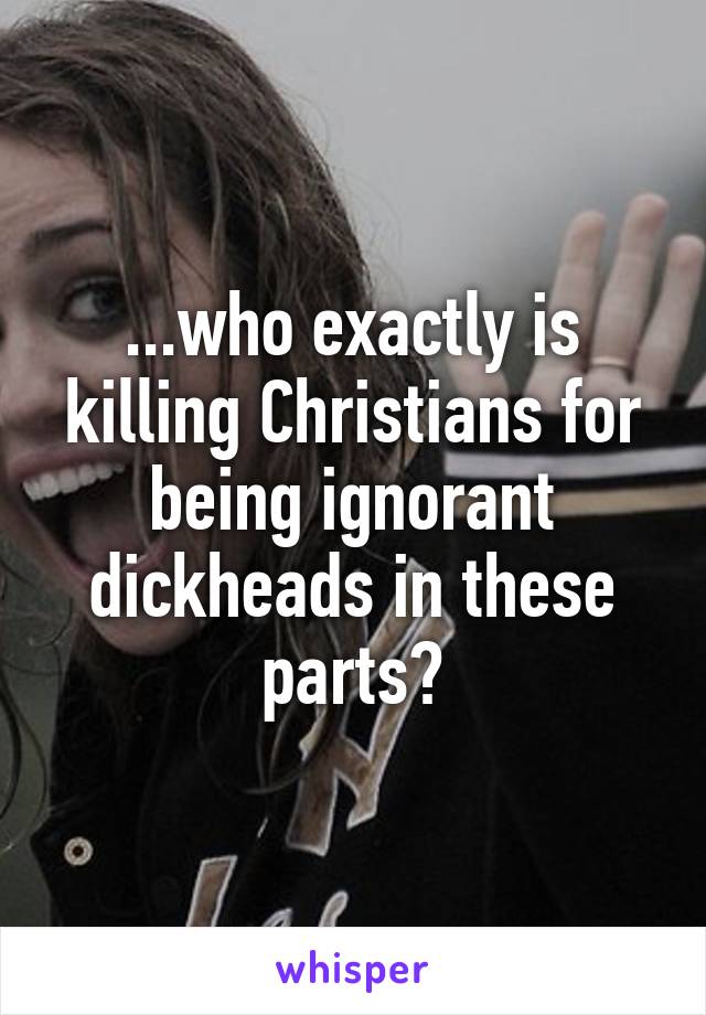 ...who exactly is killing Christians for being ignorant dickheads in these parts?