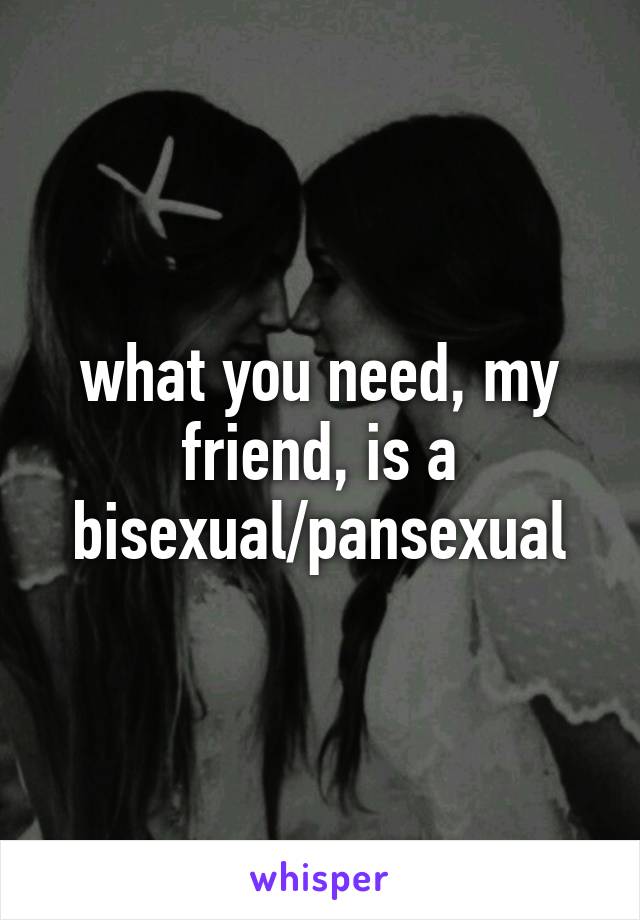 what you need, my friend, is a bisexual/pansexual