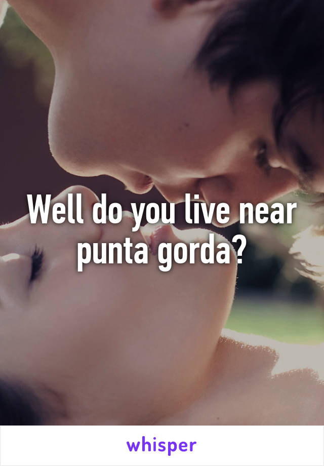 Well do you live near punta gorda?