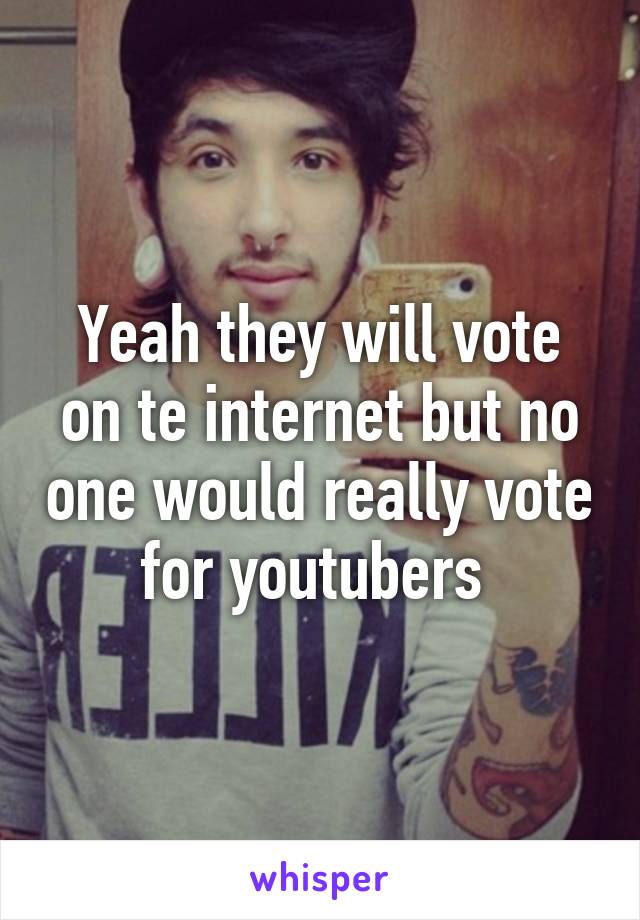 Yeah they will vote on te internet but no one would really vote for youtubers 