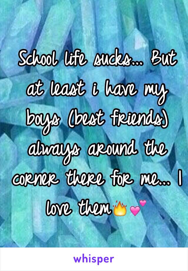 School life sucks... But at least i have my boys (best friends) always around the corner there for me... I love them🔥💕