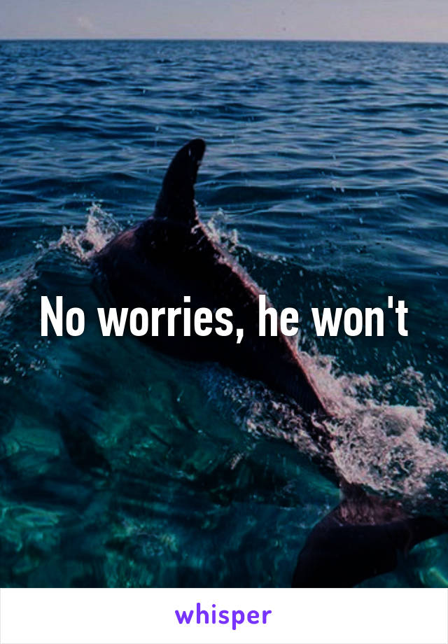 No worries, he won't