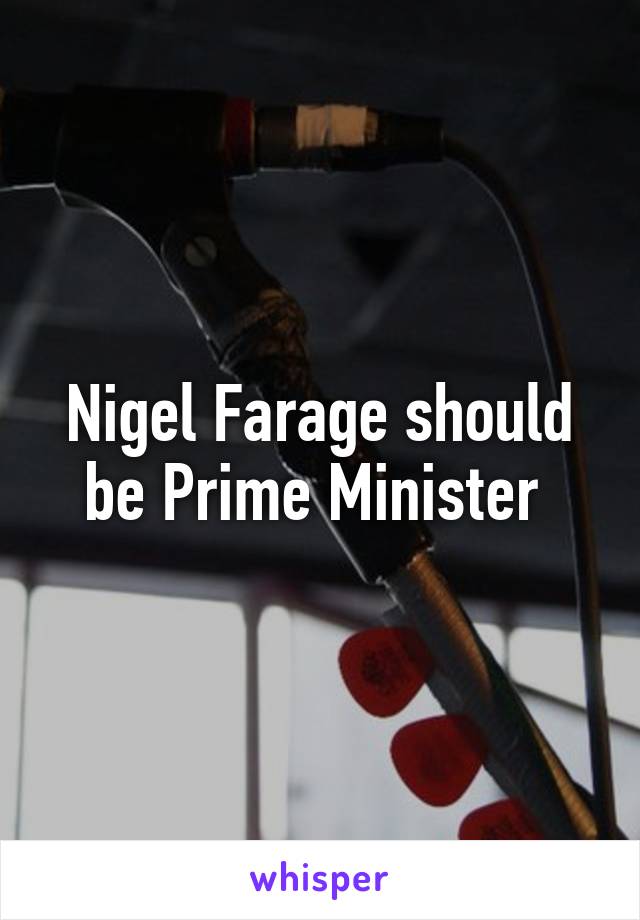 Nigel Farage should be Prime Minister 