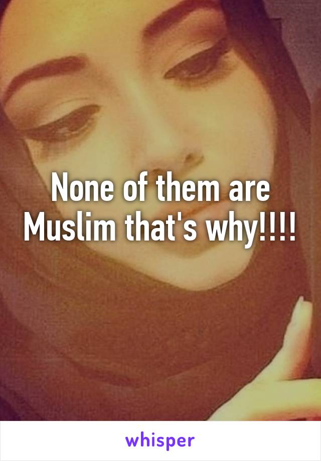 None of them are Muslim that's why!!!! 