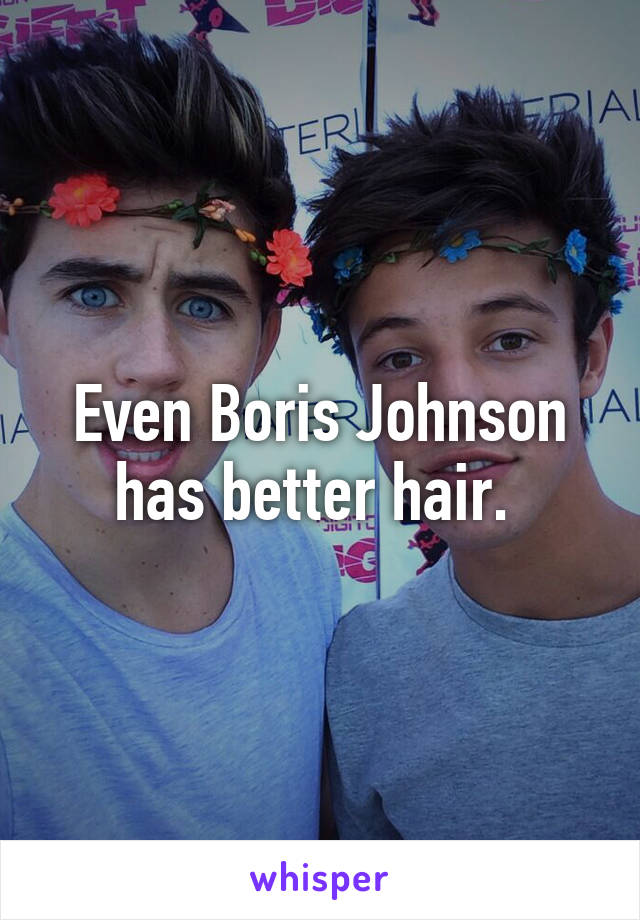 Even Boris Johnson has better hair. 