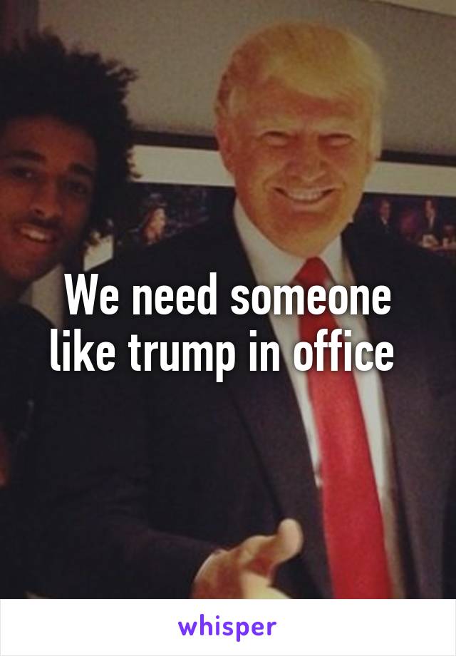 We need someone like trump in office 