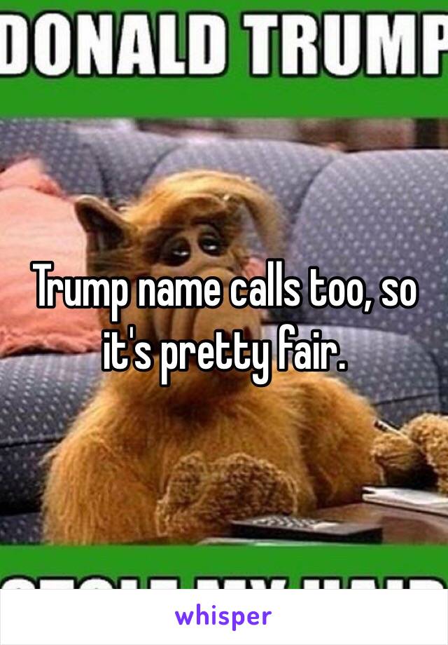 Trump name calls too, so it's pretty fair.