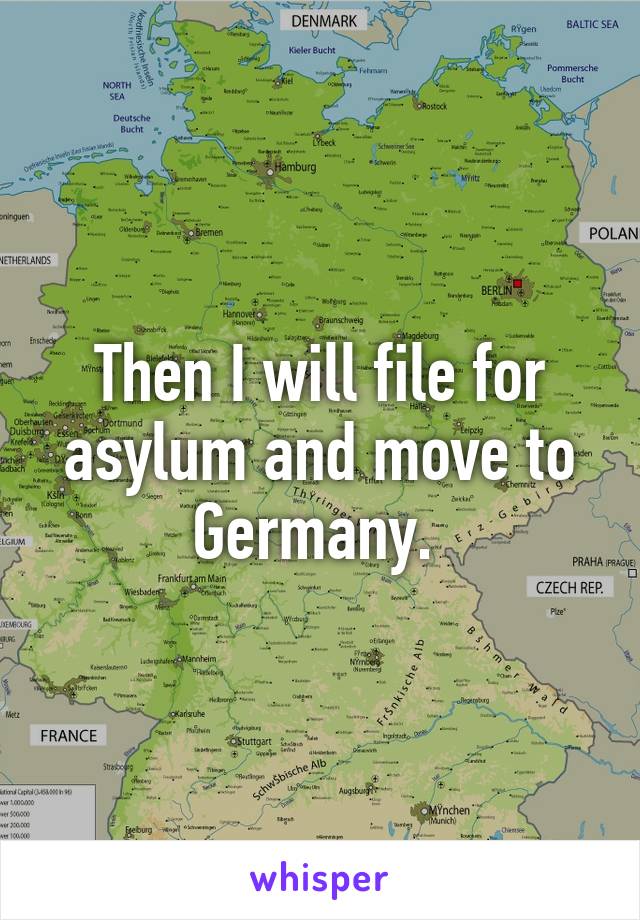 Then I will file for asylum and move to Germany. 