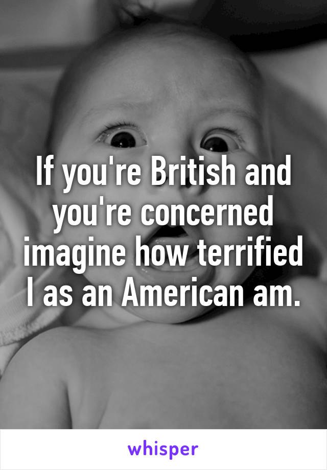 If you're British and you're concerned imagine how terrified I as an American am.