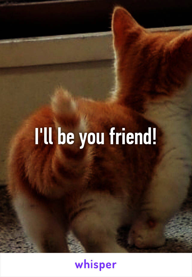 I'll be you friend!