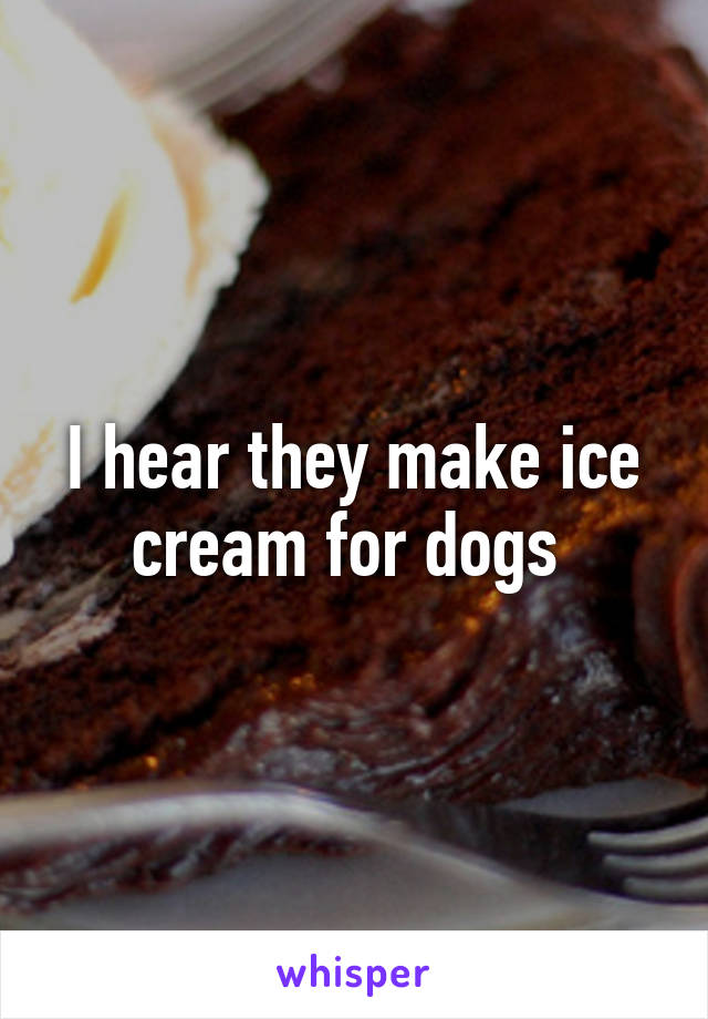I hear they make ice cream for dogs 