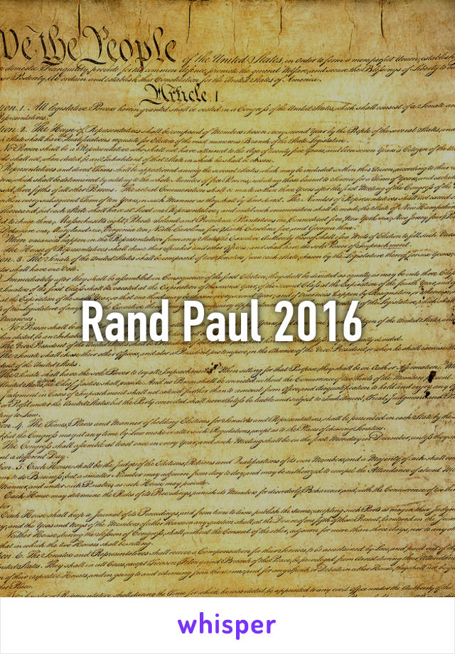 Rand Paul 2016 