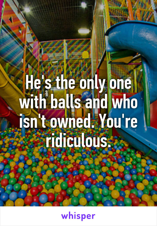 He's the only one with balls and who isn't owned. You're ridiculous.