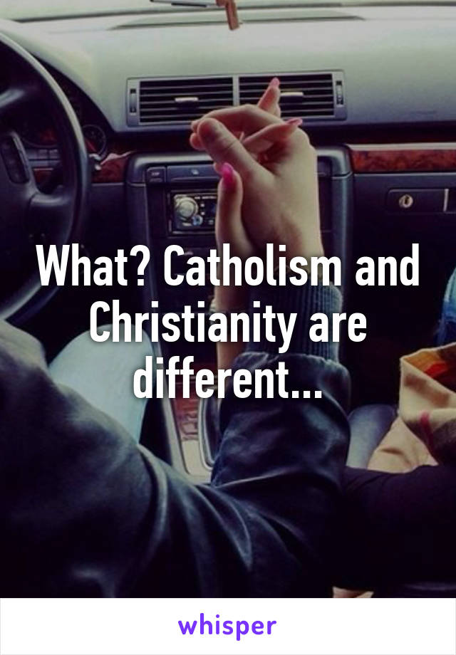 What? Catholism and Christianity are different...