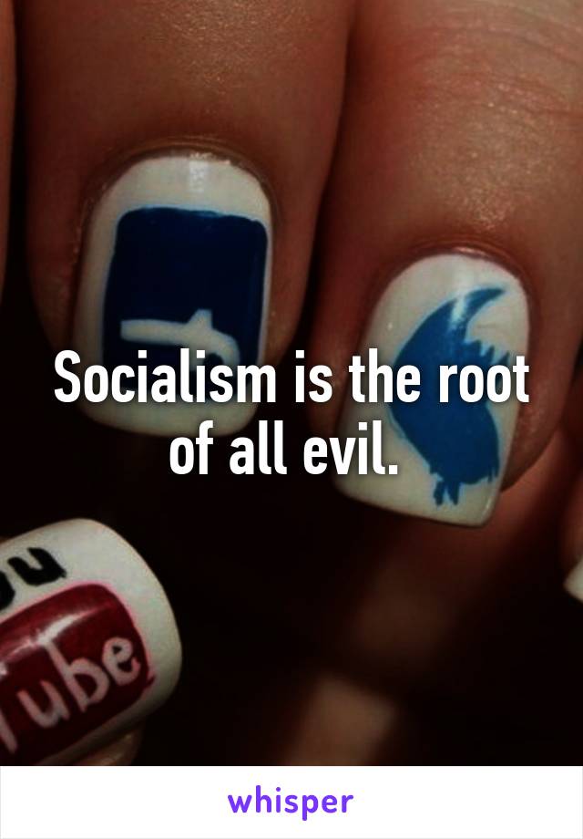 Socialism is the root of all evil. 