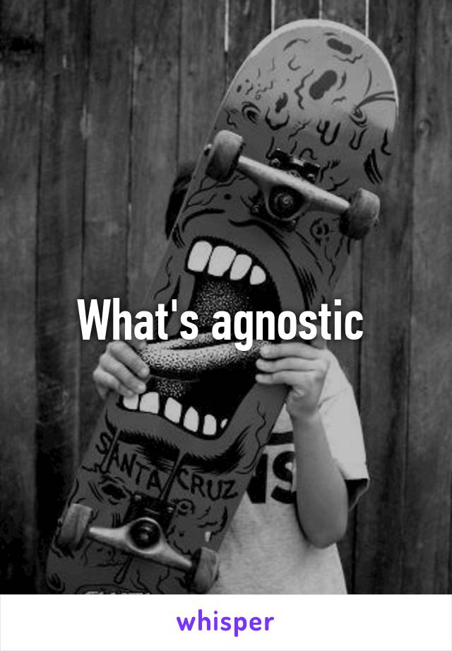 What's agnostic 