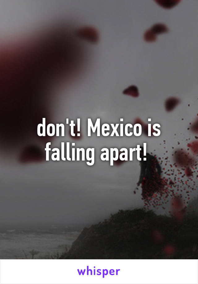 don't! Mexico is falling apart! 