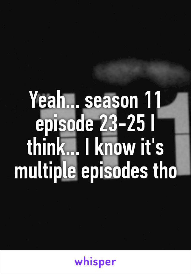 Yeah... season 11 episode 23-25 I think... I know it's multiple episodes tho