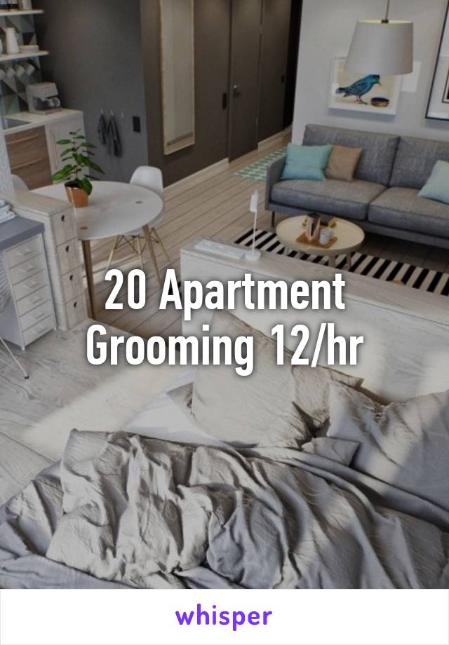 20 Apartment Grooming 12/hr