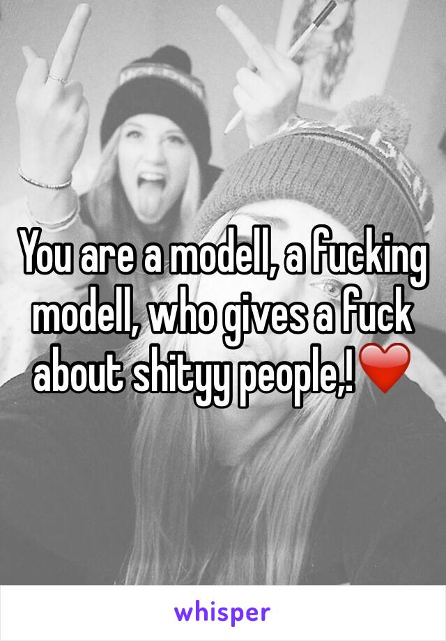 You are a modell, a fucking modell, who gives a fuck about shityy people,!❤️