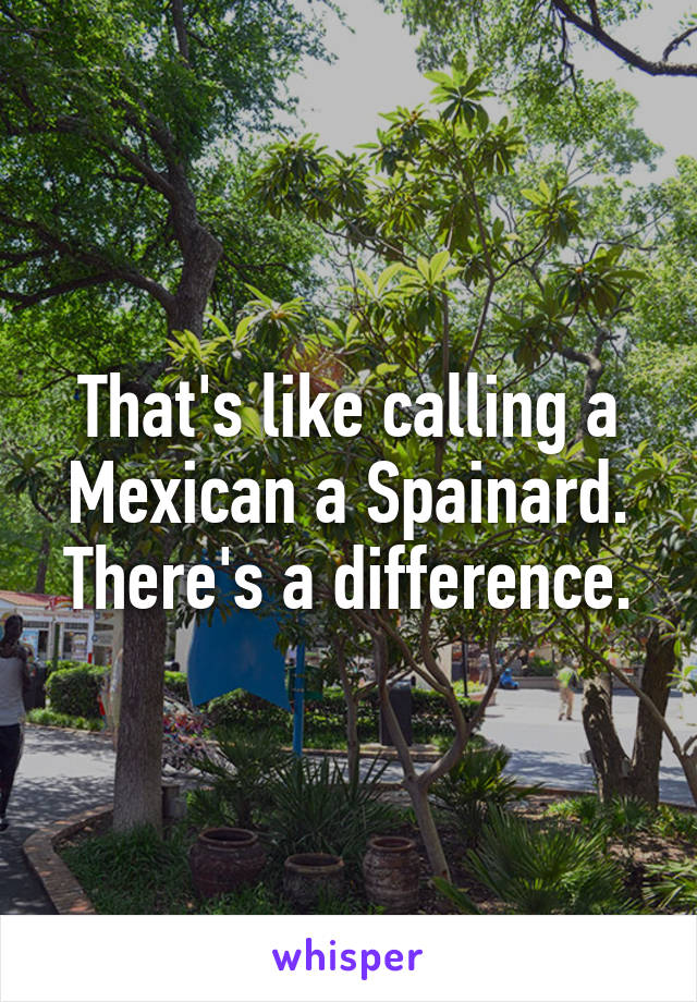 That's like calling a Mexican a Spainard. There's a difference.