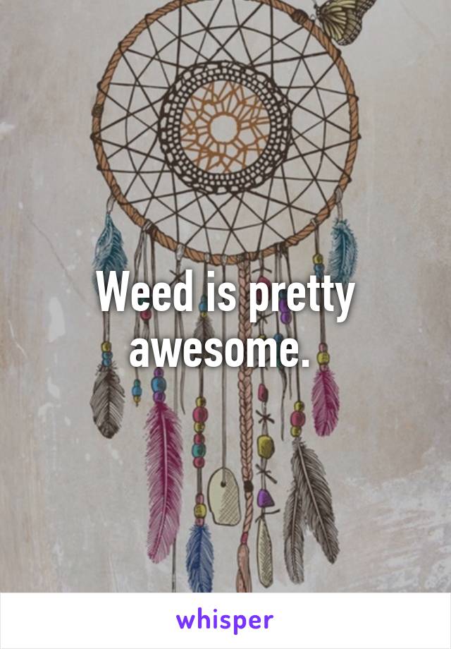 Weed is pretty awesome. 