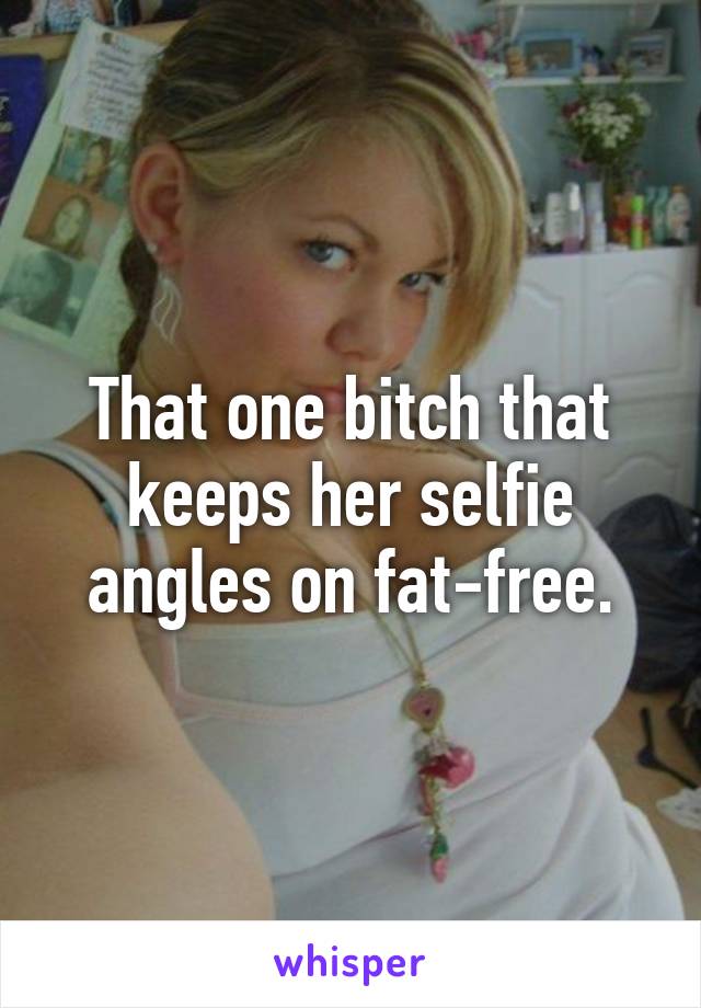 That one bitch that keeps her selfie angles on fat-free.