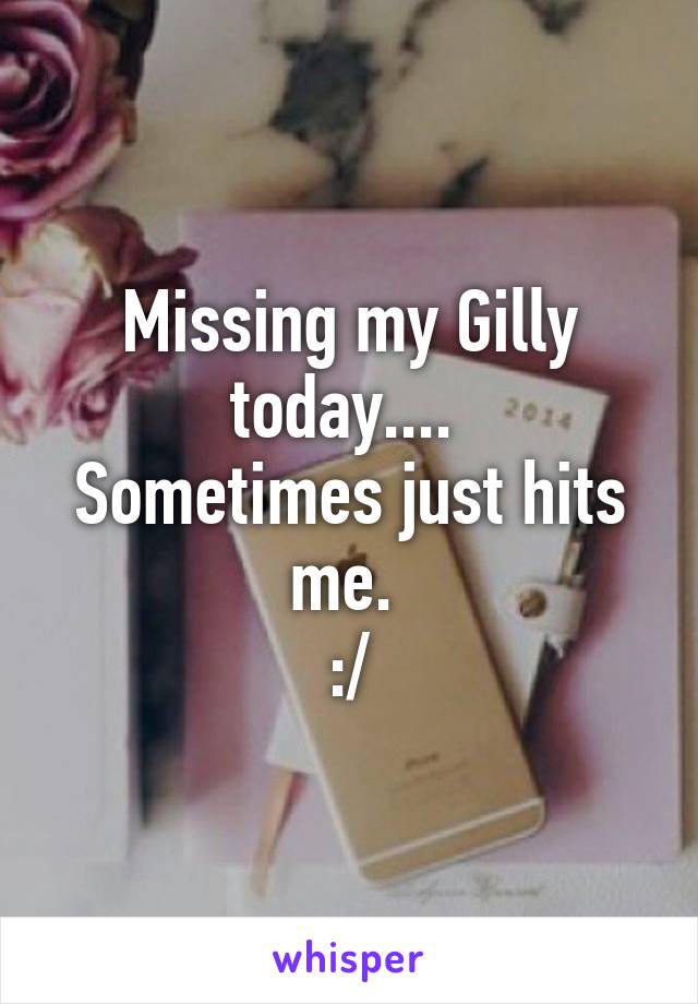 Missing my Gilly today.... 
Sometimes just hits me. 
:/