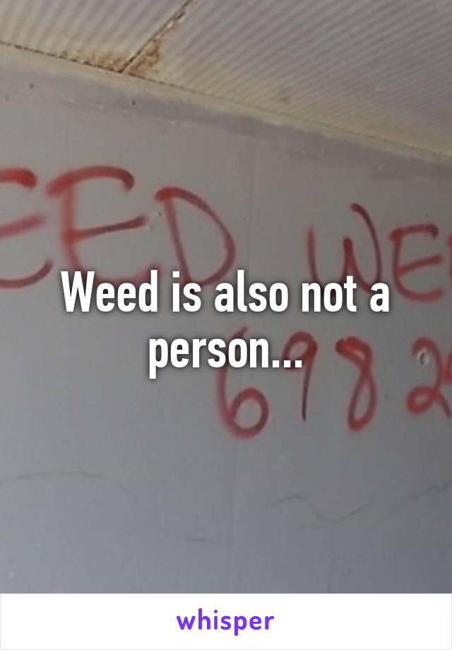 Weed is also not a person...