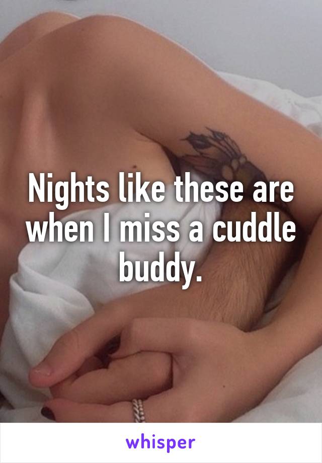 Nights like these are when I miss a cuddle buddy.
