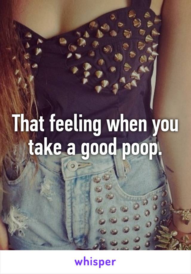 That feeling when you take a good poop.