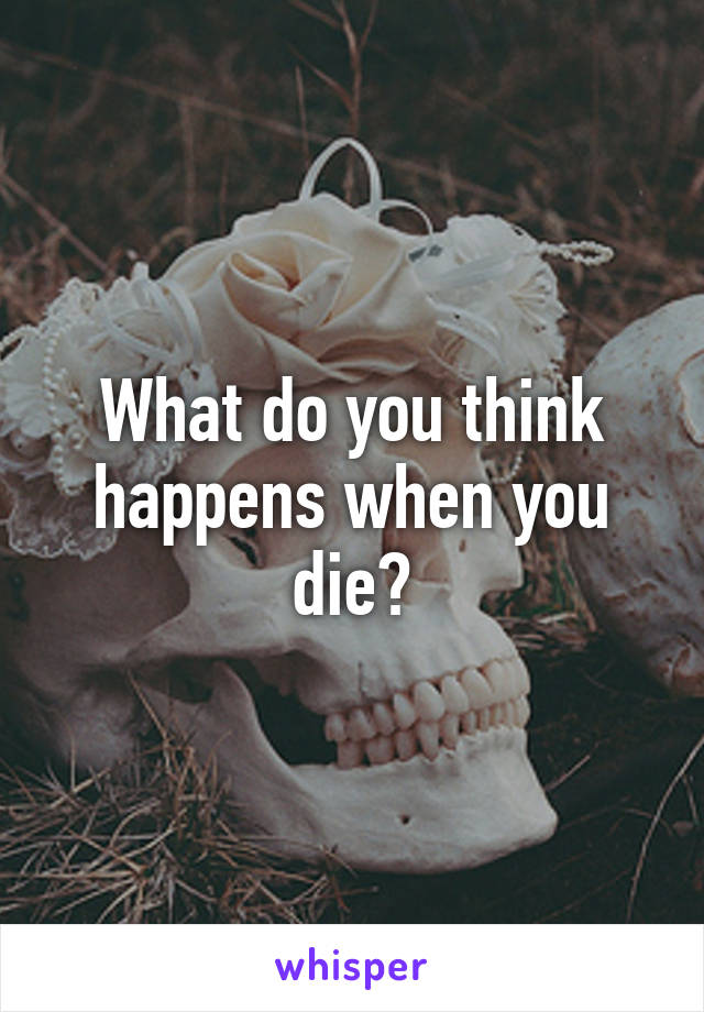 What do you think happens when you die?