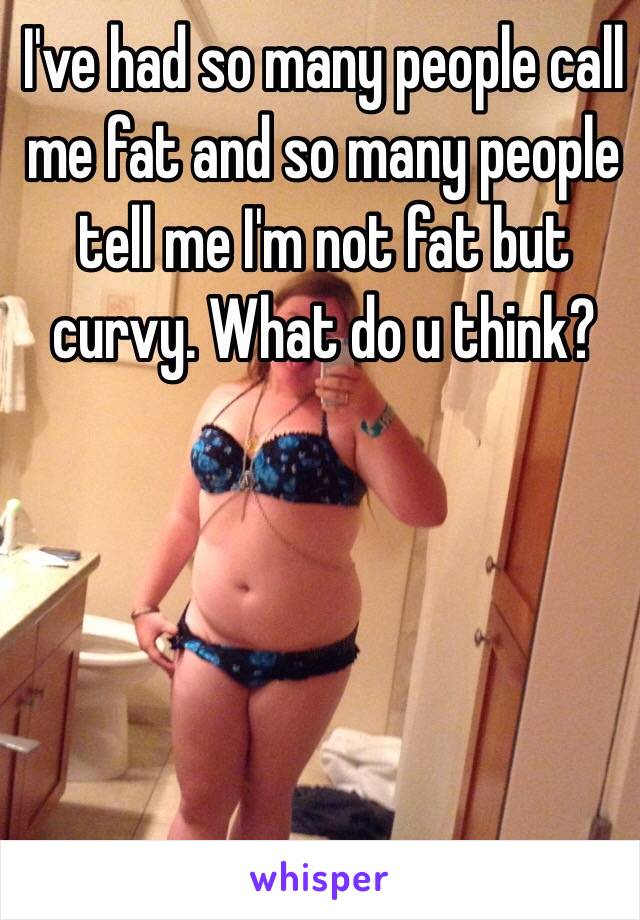 I've had so many people call me fat and so many people tell me I'm not fat but curvy. What do u think?
