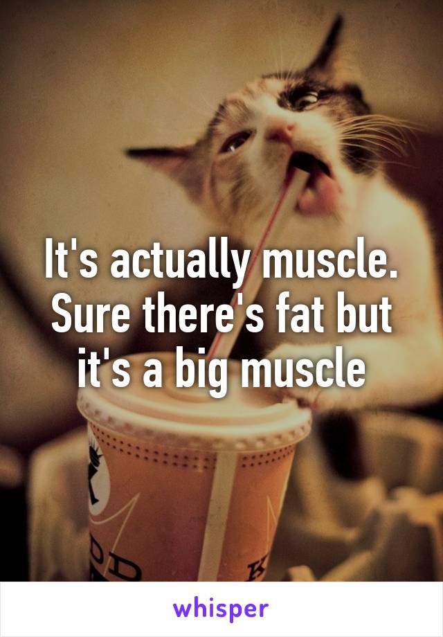 It's actually muscle. Sure there's fat but it's a big muscle