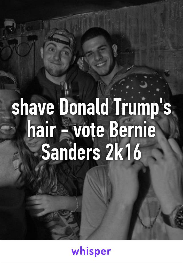 shave Donald Trump's hair - vote Bernie Sanders 2k16