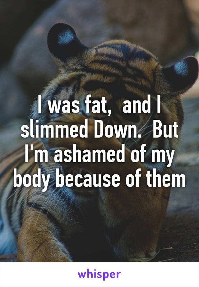 I was fat,  and I slimmed Down.  But I'm ashamed of my body because of them