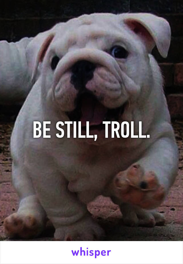 BE STILL, TROLL.