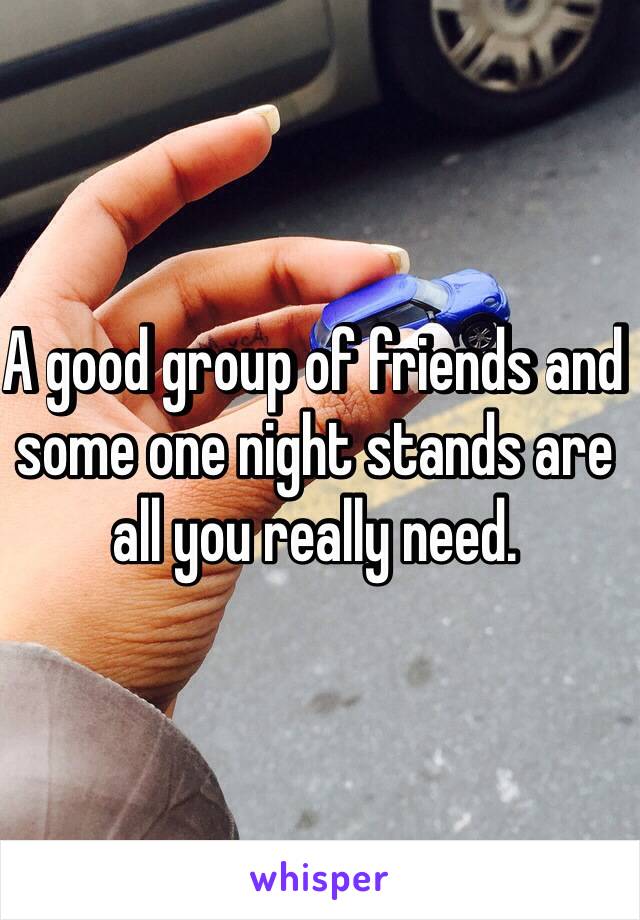 A good group of friends and some one night stands are all you really need.