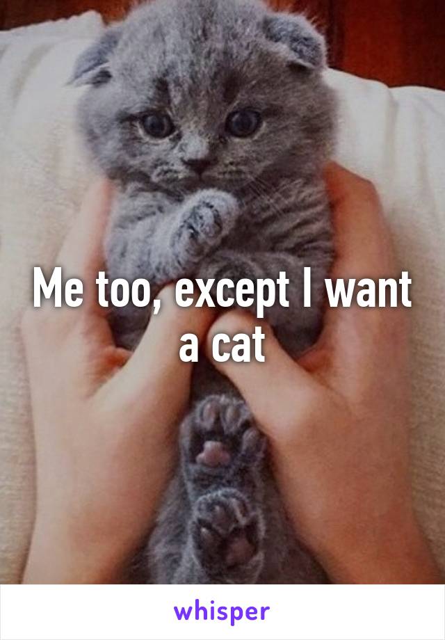 Me too, except I want a cat