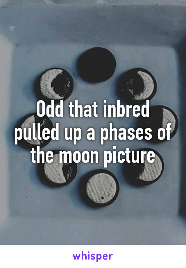 Odd that inbred pulled up a phases of the moon picture