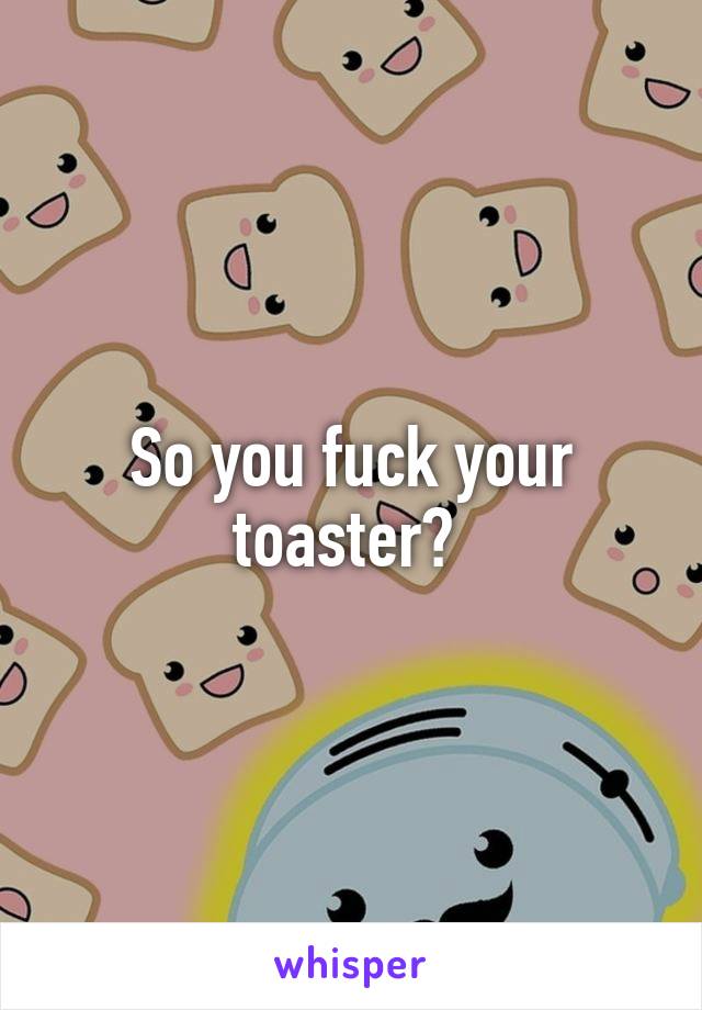 So you fuck your toaster? 
