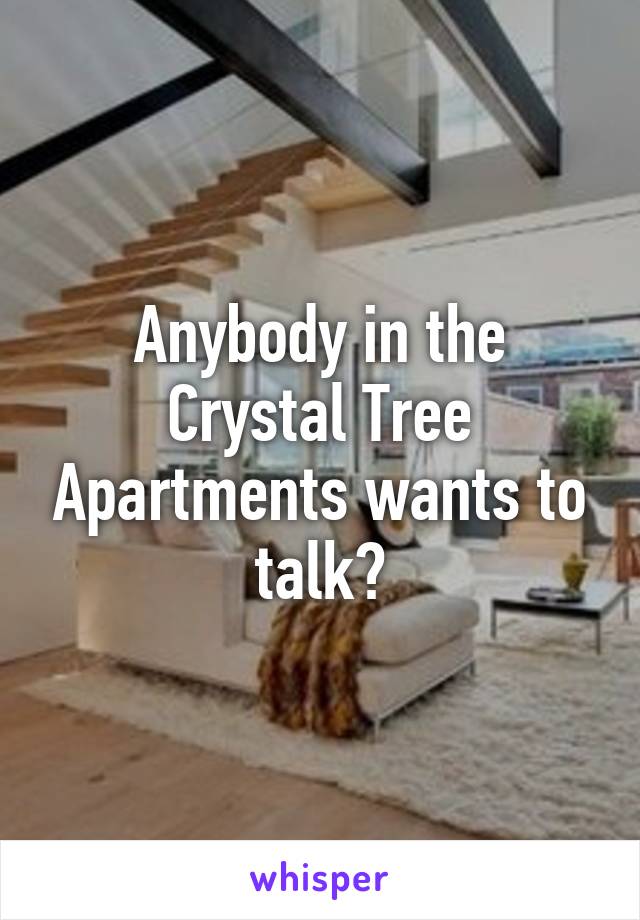 Anybody in the Crystal Tree Apartments wants to talk?