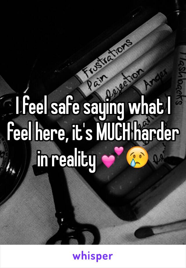 I feel safe saying what I feel here, it's MUCH harder in reality 💕😢