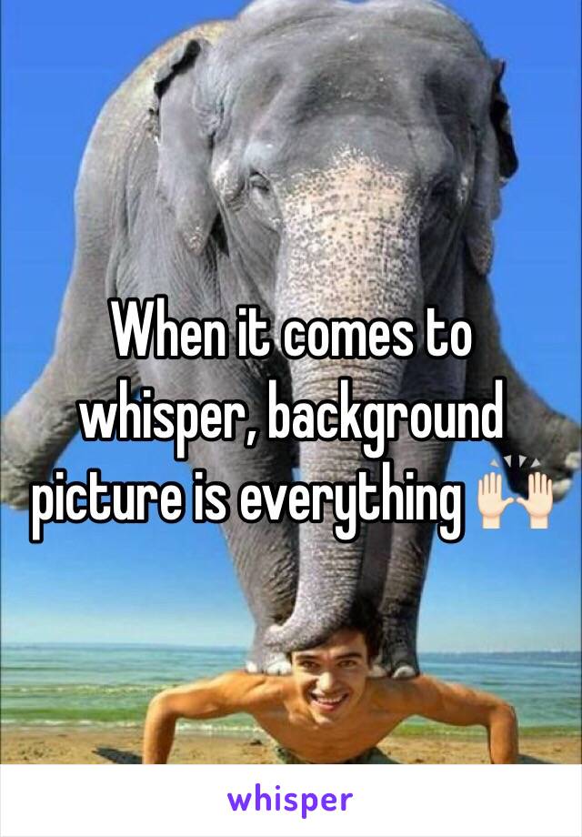 When it comes to whisper, background picture is everything 🙌🏻