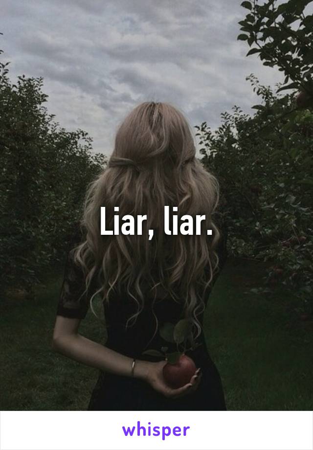 Liar, liar.