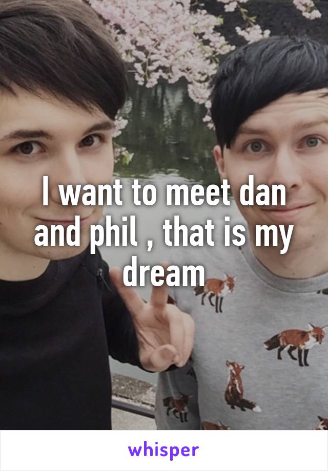 I want to meet dan and phil , that is my dream