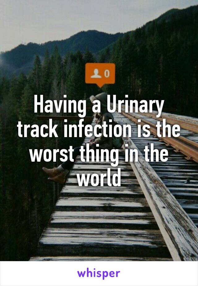 Having a Urinary track infection is the worst thing in the world