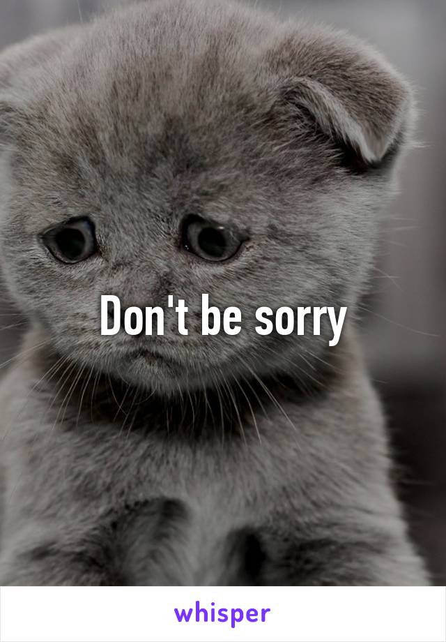 Don't be sorry