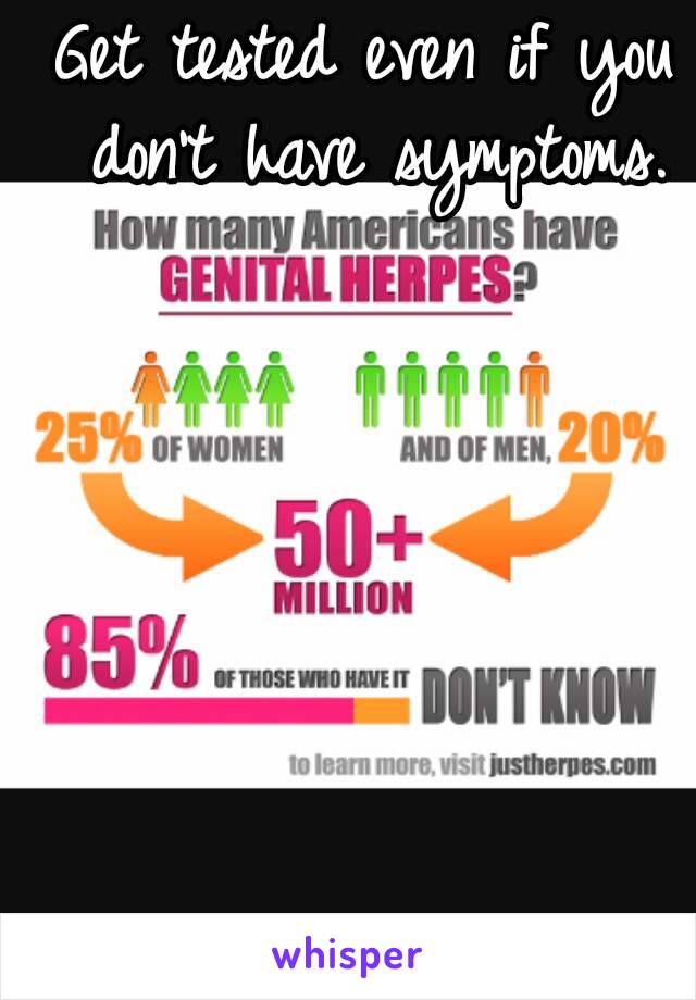 Get tested even if you don't have symptoms.