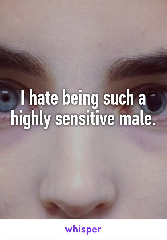 I hate being such a highly sensitive male. 